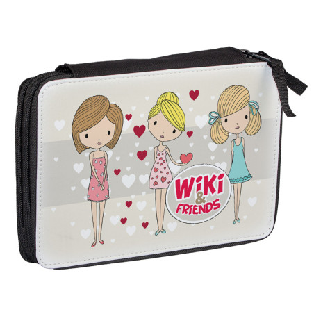 Duży piórnik dwukomorowy dla pierwszoklasisty - Lalki - zmień imię.