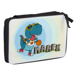 Duży piórnik dwukomorowy dla pierwszoklasisty - Dinozaury... 2