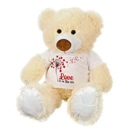 Maskotka Miś duży na Walentynki z napisem "Love is in the air" - ok. 55-60cm.