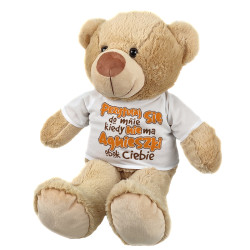 Maskotka miś duży dla dziewczyny "Przytulaj się do mnie, kiedy Kuby nie ma obok Ciebie" - ok. 55-60cm. 2