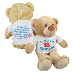 Miś duży na 18 urodziny dla siostry - dwustronny nadruk.