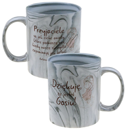 Kubek marmurek specjalnie dla przyjaciółki, bądź przyjaciela- Aniołek- różne kolory.