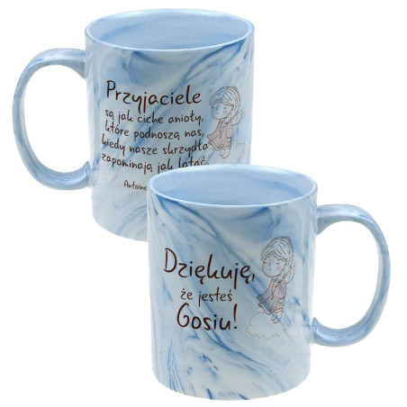 Kubek marmurek specjalnie dla przyjaciółki, bądź przyjaciela- Aniołek- różne kolory.
