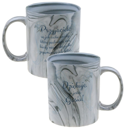 Kubek marmurek specjalnie dla przyjaciółki, bądź przyjaciela- Skrzydła- różne kolory.