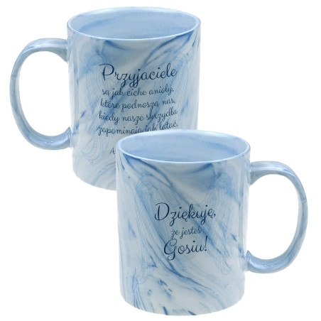 Kubek marmurek specjalnie dla przyjaciółki, bądź przyjaciela- Skrzydła- różne kolory.