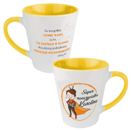 Kubek latte specjalnie dla super nauczyciela - personalizacja imieniem.