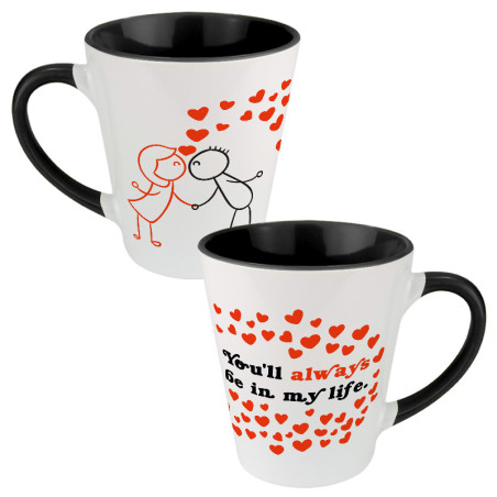 Kubek latte "You'll be always in my life" - prezent z okazji Walentynek.