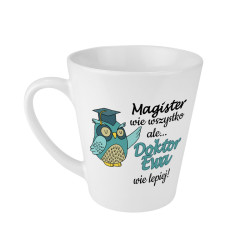 Kubek latte - gratulacje z okazji obrony doktoratu. 2