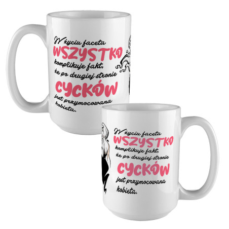 Kubek XXL ze śmiesznym nadrukiem - na dzień chłopaka, mężczyzny, dla taty.