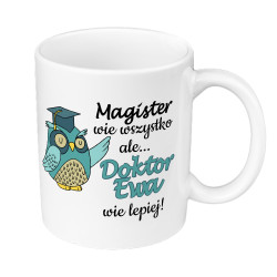 Kubek 330ml kolorowy - gratulacje z okazji obrony doktoratu. 2