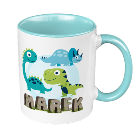 Kubek 330 ml kolorowy z nadrukiem  "Dinozaury".