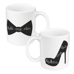 Zestaw kubków 330 ml w pudełku - dla nowożeńców lub zakochanych "Pantofelek i Mucha". 2