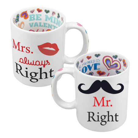 Zestaw kubków "Mr. Right and Mrs. always right".