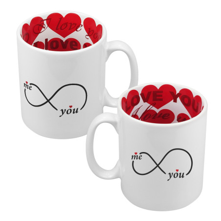 Zestaw kubków z grafiką nieskończoność - Me and You.