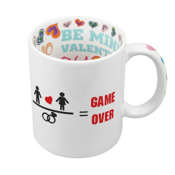 Kubek z wnętrzem w serca "Game over".