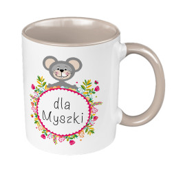 Kubek 330 ml kolorowy z nadrukiem "Dla Myszki".