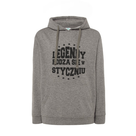 Bluza z kapturem z napisem " Legendy rodzą się w ...twój miesiąc " - damska lub męska (unisex).