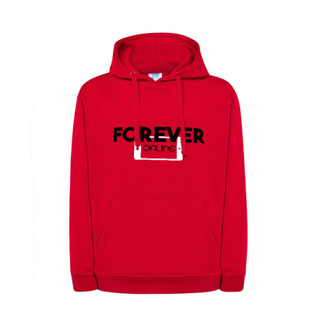 Bluza z kapturem z napisem " Forever online " - unisex.