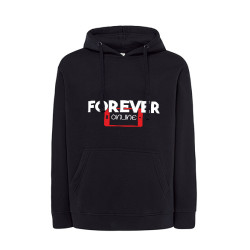 Bluza z kapturem z napisem " Forever online " - unisex. 2