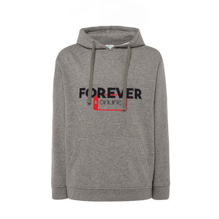 Bluza z kapturem z napisem " Forever online " - unisex.