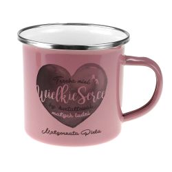 Kubek emaliowany biały specjalnie dla nauczyciela...