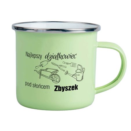 Kubek emaliowany dla działkowca- podaj imię oraz wybierz kolor.
