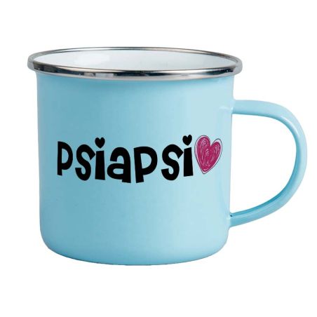 Kubek emaliowany dla najlepszej przyjaciółki- PSIAPSI- wybierz kolor kubka.