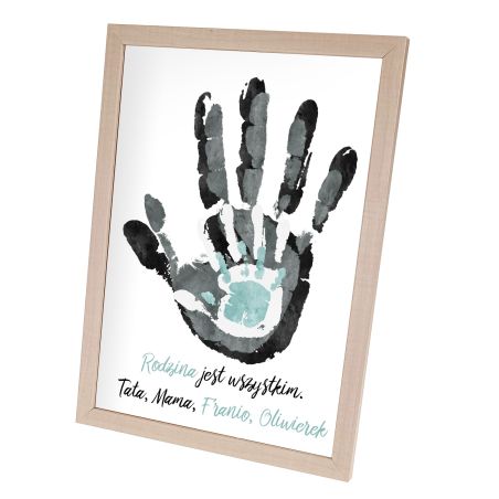 Plakat w ramie lub bez ramy -"Rodzina jest wszystkim"-4 osobowa rodzinka.