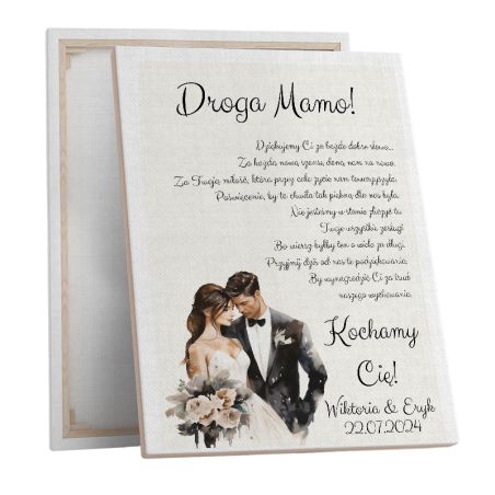 Obraz na płótnie canvas Podziękowania dla Mamy BOHO, piękny prezent 30 x 40cm.