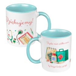 Kubek 330 ml kolorowy lekarza - "Trzeba mieć wielkie...