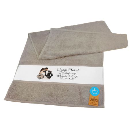 Zestaw 2 ręczników 50 x 100cm z okazji ślubu- podziękowania dla Rodziców- wybierz kolor.