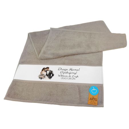 Zestaw 2 ręczników 50 x 100cm z okazji ślubu- podziękowania dla Rodziców- wybierz kolor.