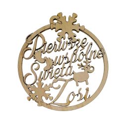 Eko bombka na choinkę z imieniem- Pierwsze święta...