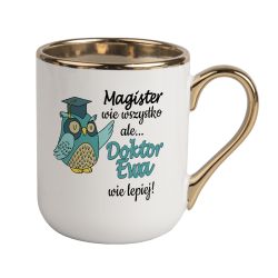 Kubek kawowy duży 330ml ze złotym uszkiem- gratulacje dla...