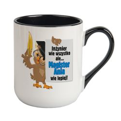 Kubek kawowy duży 330ml z kolorowym uszkiem i wnętrzem- z...