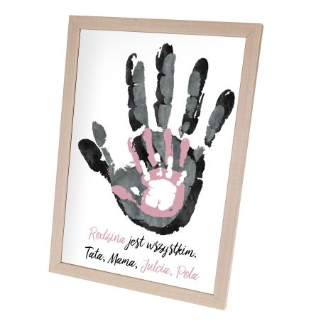 Plakat w ramie lub bez ramy -"Rodzina jest wszystkim"-4 osobowa rodzinka.