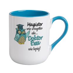 Kubek kawowy duży 330ml z kolorowym uszkiem i wnętrzem- z...