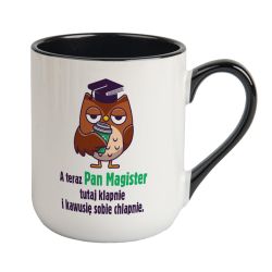 Kubek kawowy duży 330ml z kolorowym uszkiem i wnętrzem- z...