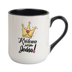 Kubek kawowy duży 330ml z kolorowym uszkiem i wnętrzem-... 2