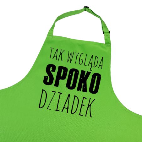 Kolorowy, gruby fartuch z nadrukiem "Tak wygląda spoko DZIADEK" - idealny prezent na dzień babci.