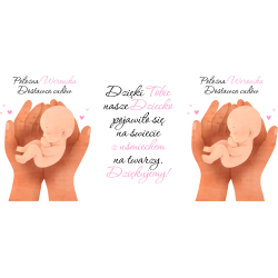 Kubek kawowy duży 330ml ze złotym uszkiem-Położna-... 2