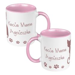 Kubek 330 ml kolorowy dla kociary- "Kocia Mama z...