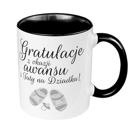 Kubek 330 ml kolorowy dla świeżo upieczonego Dziadka- Gratulacje z okazji awansu z Taty na Dziadka!