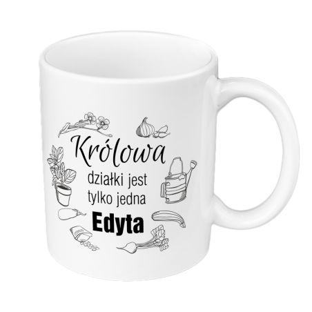 Kubek 330 ml kolorowy "Królowa działki jest tylko jedna".