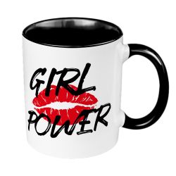 Kubek 330 ml kolorowy z grafiką "Girl Power".