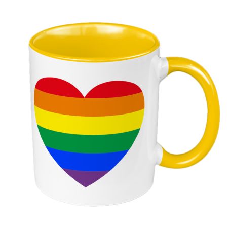 Kubek 330 ml kolorowy "Równość serce"- dla ludzi popierających społeczeństwo LGBT.