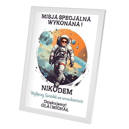Ramka z podziękowaniami dla świadka „Misja Specjalna Wykonana!” 🚀