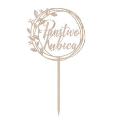 Topper na tort ślubny z nazwiskiem Młodej Pary- wianek boho.