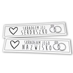 Zestaw tablic rejestracyjnych dla młodej pary "On skradł...