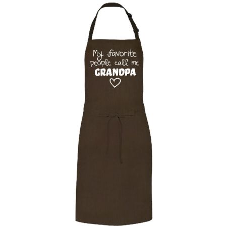 Kolorowy fartuch z nadrukiem "My favorite people call me grandpa" - idealny prezent na dzień dziadka.
